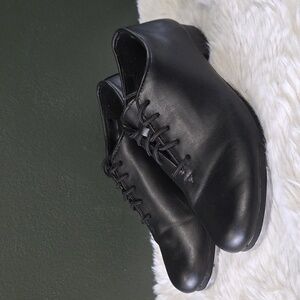 Dance Class Mens Black Leather Tap Shoes